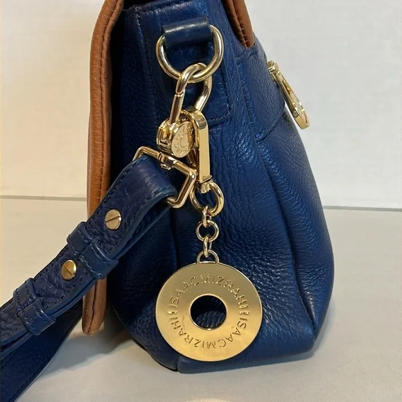 Isaac Mizrahi Tan and Navy Crossbody Bag Minimalist - Picture 5 of 17